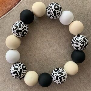 Dalmatian Beaded Boho Stretch Bracelet